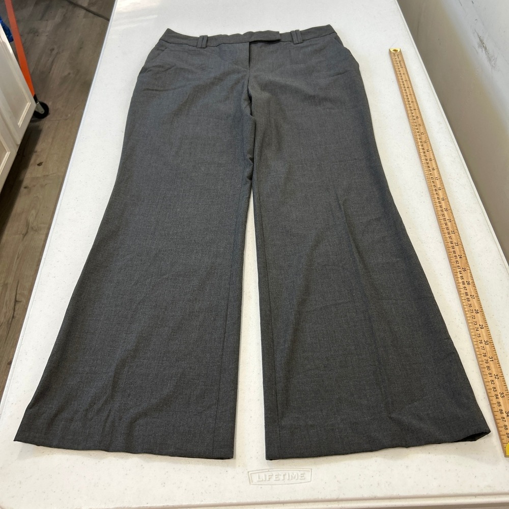 Ann Taylor LOFT Womens 8 Gray Wide Leg Dress Pants Career Professional Trousers